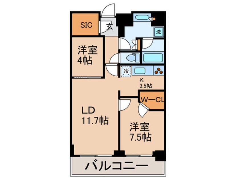 間取図 パ－クアクシス辰巳ステ－ジ