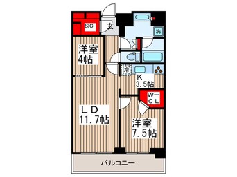 間取図 パ－クアクシス辰巳ステ－ジ
