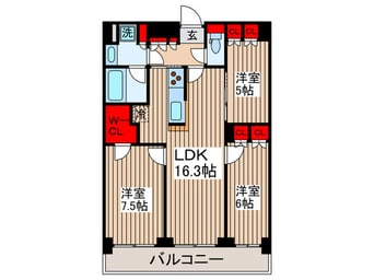 間取図 パ－クアクシス辰巳ステ－ジ