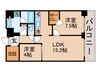 パ－クアクシス辰巳ステ－ジ 2LDKの間取り