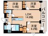 パ－クアクシス辰巳ステ－ジ 3LDKの間取り