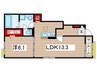 ルミエールＢ 1LDKの間取り