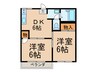ソフィアハイツＢ 2DKの間取り