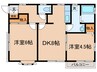 ファミール浜田山 2DKの間取り