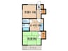 バ－ドハイツ 2DKの間取り