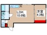 リバーサイド木場 1LDKの間取り