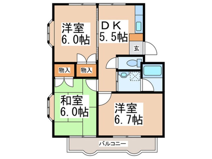 間取図 ハイツ秋元第２