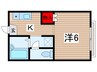 シャトレーヤハギ 1Kの間取り