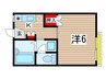 シャトレーヤハギ 1Kの間取り