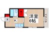 鳥海ハイツ 1Kの間取り