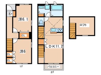 間取図 仮)ｱﾒﾆﾃｨｰ厚木市温水ｱﾊﾟｰﾄ