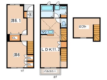 間取図 仮)ｱﾒﾆﾃｨｰ厚木市温水ｱﾊﾟｰﾄ