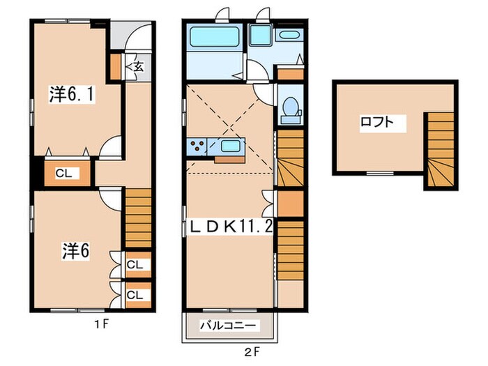 間取り図 仮)ｱﾒﾆﾃｨｰ厚木市温水ｱﾊﾟｰﾄ