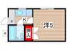 清水ハイツ 1Kの間取り