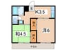 野川ハイツ 2Kの間取り
