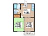 ベルティ－ヌ壱番館 2DKの間取り