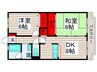 クレセ－ル扇 2DKの間取り