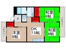 マンションなしや３号棟 3DKの間取り