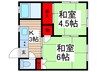 つかさコ－ポＣ棟 2Kの間取り