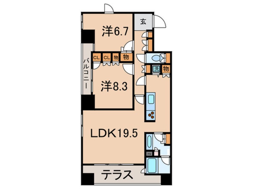 間取図 エンブレムコ－ト明石町