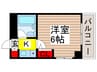 メゾン行徳 1Kの間取り