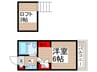 b´CASA津田沼Ⅱre-born 1Kの間取り