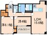 富ヶ谷スプリングス 2LDKの間取り