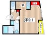 プラージュ登戸 1Kの間取り
