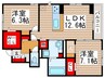 ゾネール 2LDKの間取り