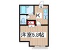 b´CASA津田沼Ⅲre-born 1Kの間取り