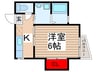 コスモハイツ 1Rの間取り