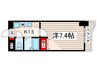 イ－ストパレス 1Kの間取り