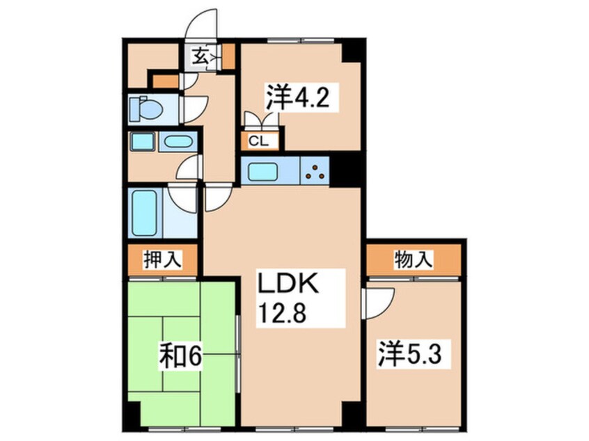 間取図 ルミネ浦賀（106）