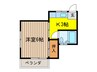 コ－ポ益美 1Kの間取り