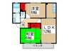 グランドハイツ 2LDKの間取り