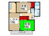グランドハイツ 2LDKの間取り