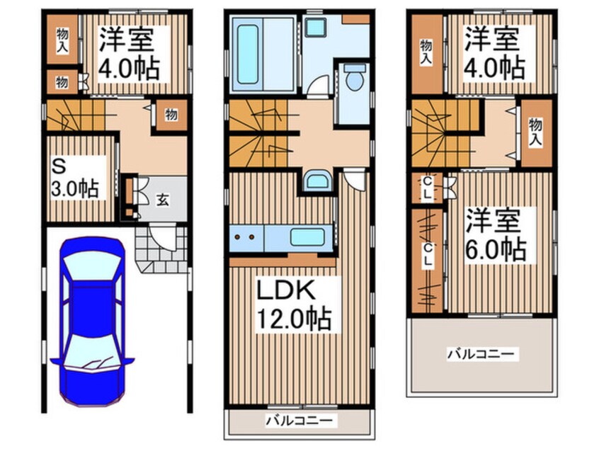 間取図 氷川町貸家