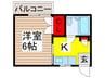 旭コーポ 1Kの間取り