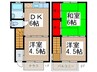 村山ハイツ 3DKの間取り