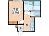 カインドネス立石 1Kの間取り