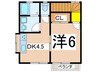 グランベリ－ハウス 1DKの間取り