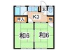 渡辺荘 2Kの間取り