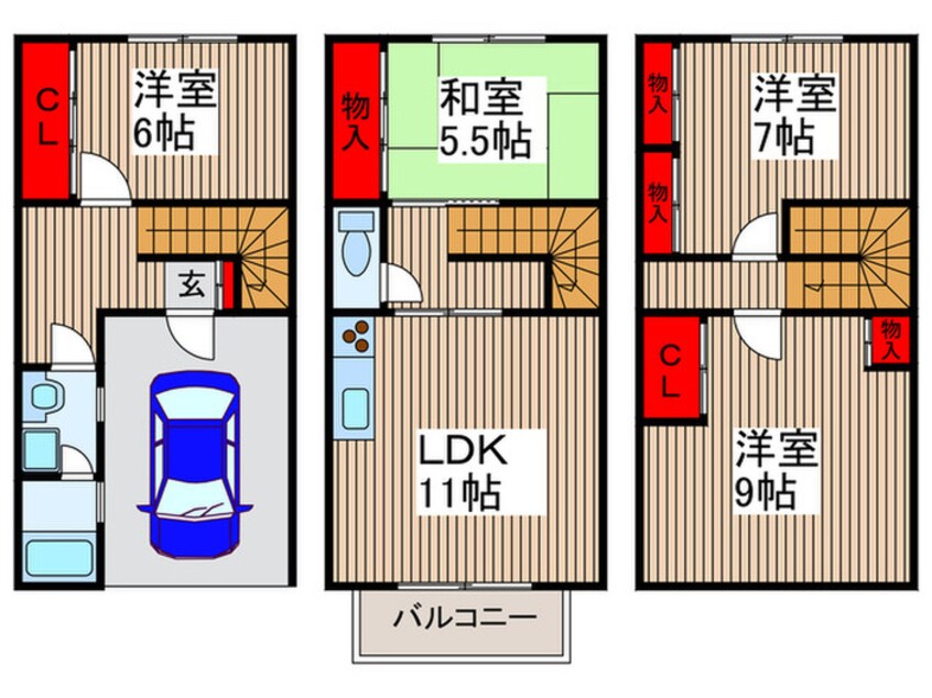 間取図 メ－プルハイム宮本町