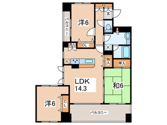 間取図 コンフォートパレス相模原(1001)