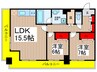 オ－シャンビュ－壱番館 2LDKの間取り