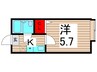 綾瀬ピ－スベルＪ 1Kの間取り