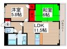 コ－ポピオ－ネ２ 2LDKの間取り