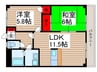 コ－ポピオ－ネ２ 2LDKの間取り