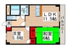 コ－ポピオ－ネ２ 2LDKの間取り