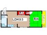 厚澤ビル 1LDKの間取り
